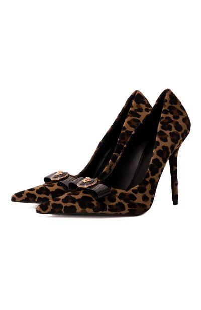 Женские кожаные туфли gianni ribbon 110 VERSACE, арт. 1012494/1A12281