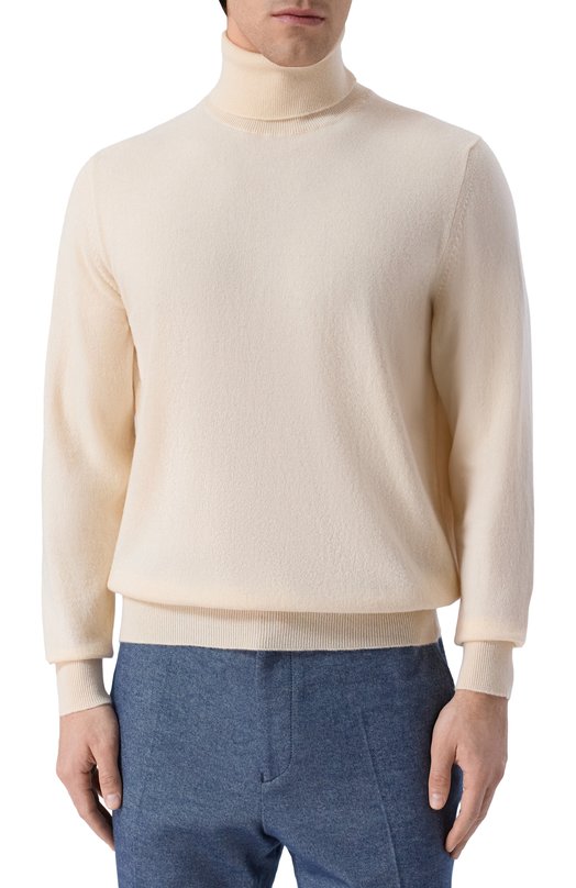 Кашемировая водолазка Kiton UMK1507K333 Кремовый  UMK1507K333 Фото 3