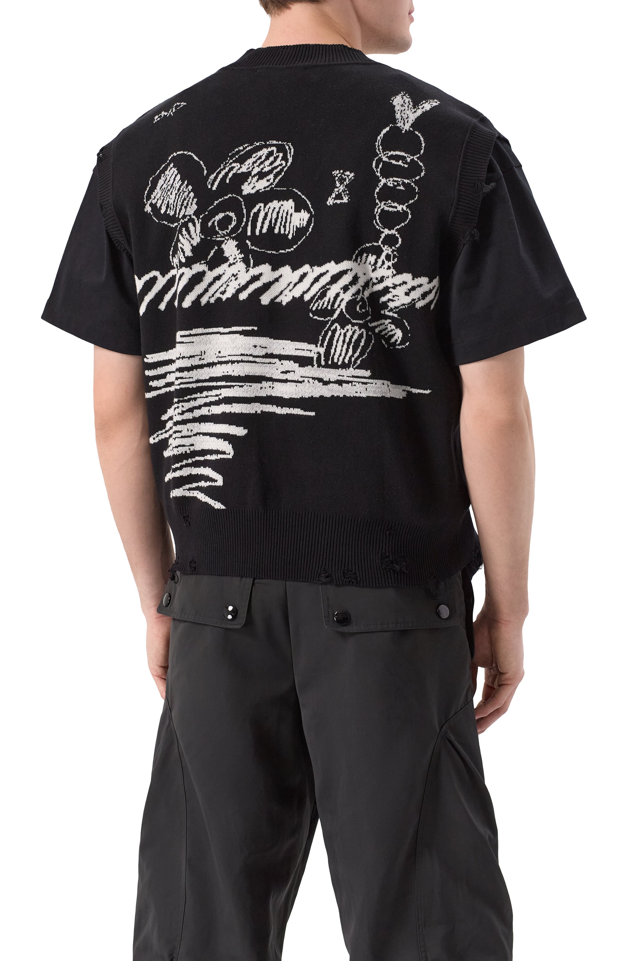 Жилет из хлопка и шерсти WHO_AM, арт. MV1-WIM1-BLK, фото 4