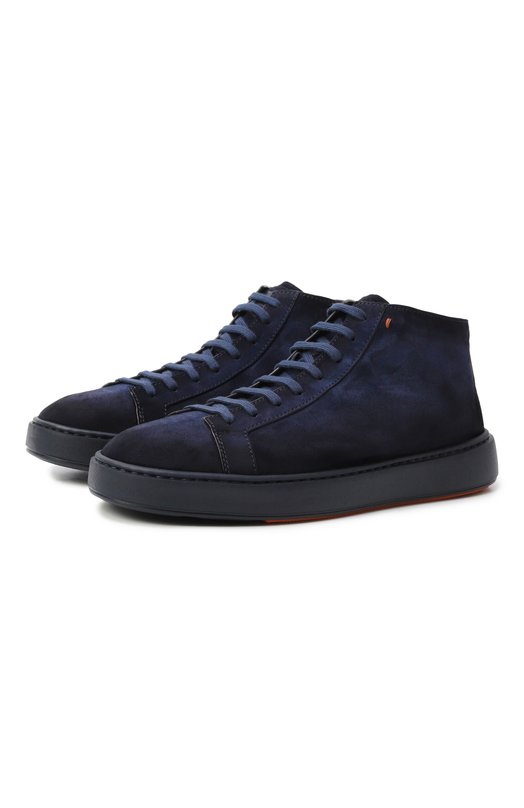 Замшевые кеды Cleanic Santoni MBCG221410CAKA0L Синий MBCG221410CAKA0L