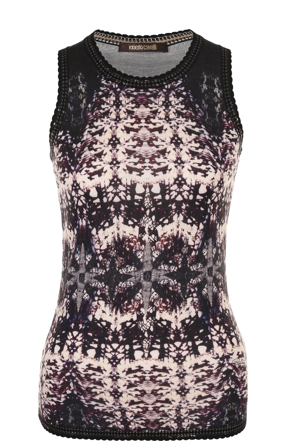 Топ из смеси шерсти и кашемира с шелком с принтом ROBERTO CAVALLI, арт. GQM124/MSG78, фото 1