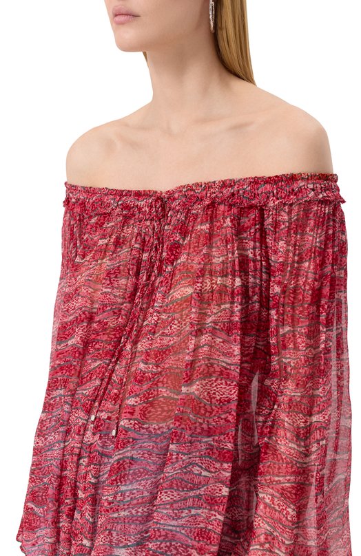 Блузка из вискозы Isabel Marant Etoile 25PHT0346FB-C1J07E Красный  25PHT0346FB-C1J07E Фото 5