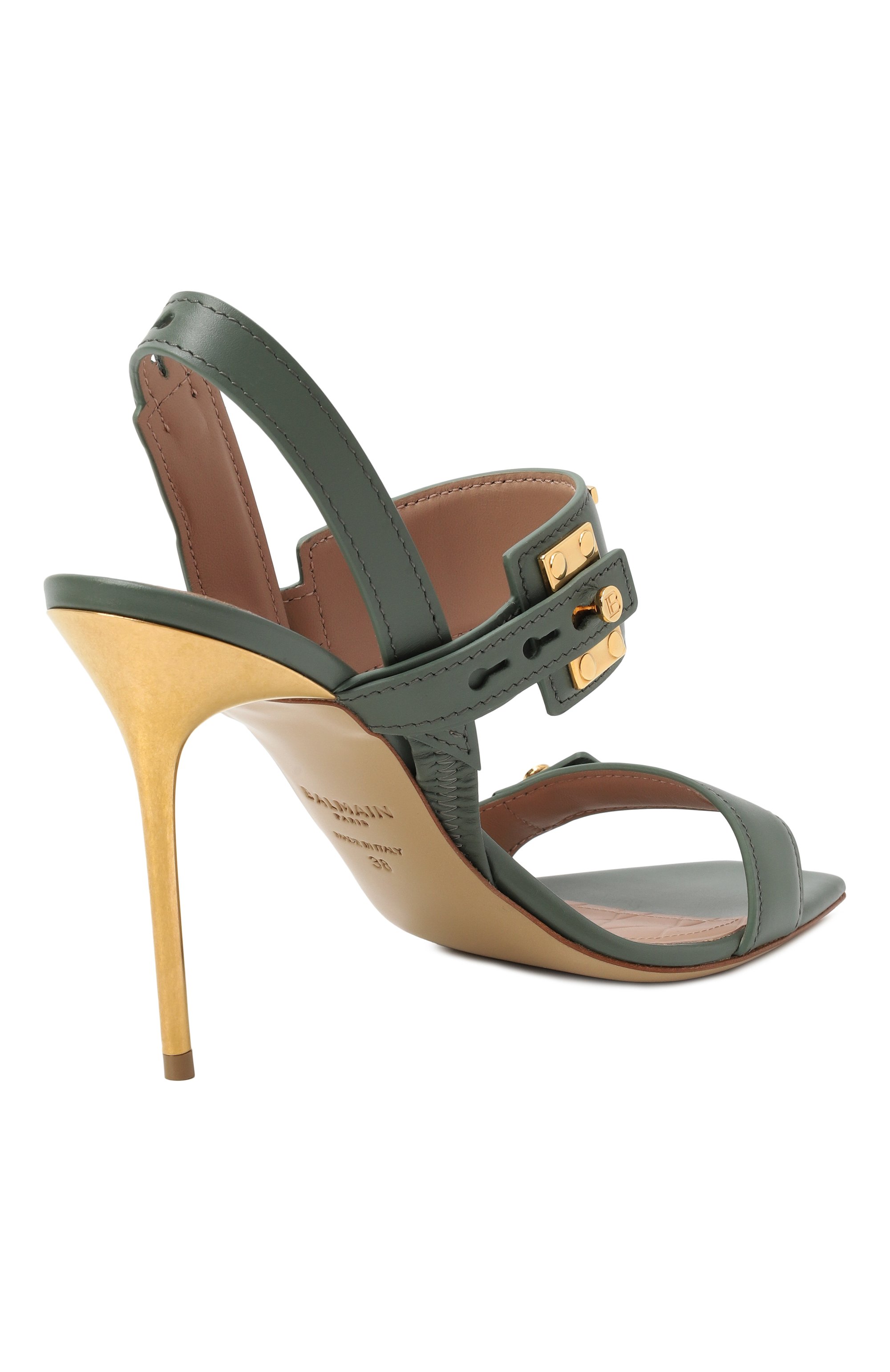 Кожаные босоножки b-buzz 95 BALMAIN, арт. EN1UH086/LVIT, фото 5