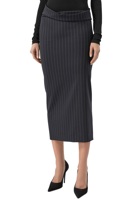 Шерстяная юбка Mugler 26P1JU05841022 Синий  26P1JU05841022 Фото 3