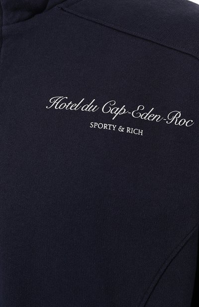 Хлопковый анорак sporty & rich х hotel du cap-eden-roc SPORTY AND RICH темно-синего цвета по цене 25750 руб., арт. ST073501651BL32, фото 5 Хлопковый анорак sporty & rich х hotel du cap-eden-roc SPORTY AND RICH, арт. ST073501651BL32, фото 5