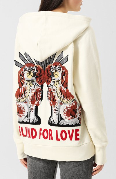 Хлопковый пуловер с капюшоном и логотипом бренда GUCCI, арт. 457931/X5N71, фото 4