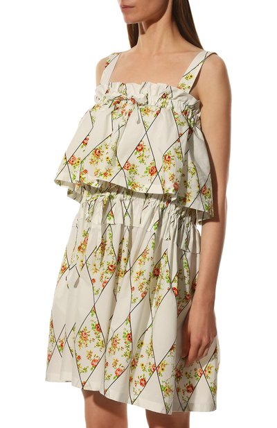 Хлопковое платье MSGM молочного цвета по цене 56250 руб., арт. 3241MDA16A 227152, фото 3 Хлопковое платье MSGM, арт. 3241MDA16A 227152, фото 3