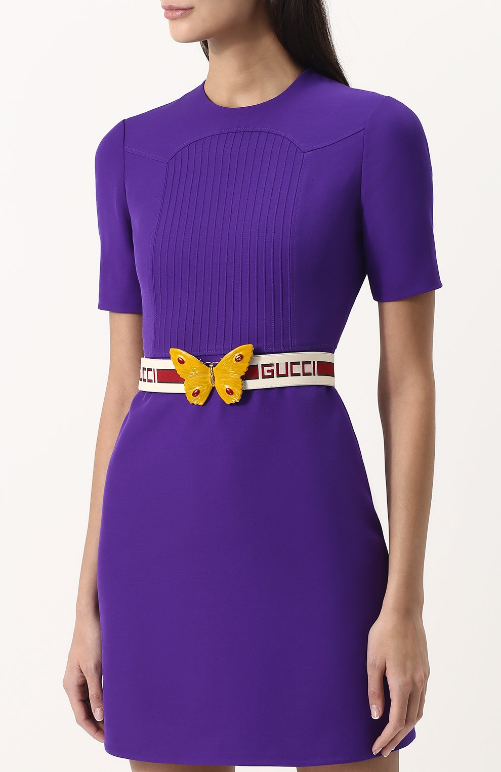 Приталенное мини-платье из смеси шерсти и шелка GUCCI, ар т. 498582/ZHM88, фото 3