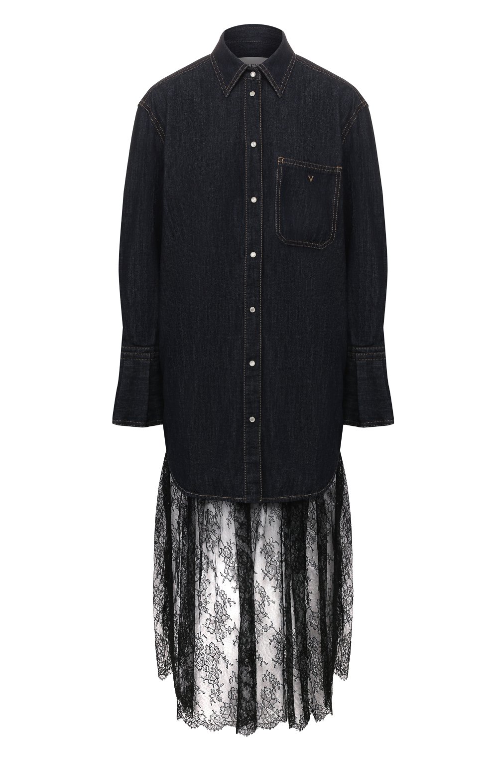 Джинсовое платье VALENTINO синего цвета по цене 239500 руб., арт. TB3DA01J55F, фото 1 Джинсовое платье VALENTINO, арт. TB3DA01J55F, фото 1