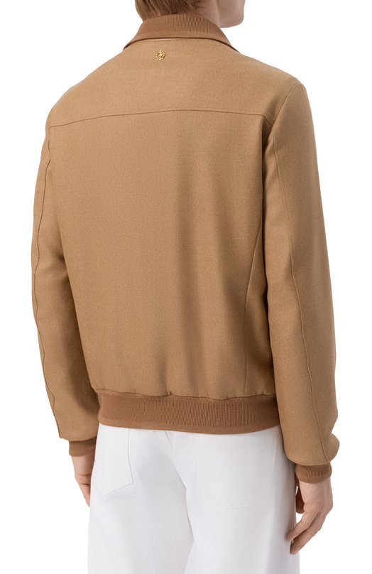 Шерстяной бомбер Stefano Ricci MDJ6100092/6001_003 Коричневый  MDJ6100092/6001_003 Фото 4