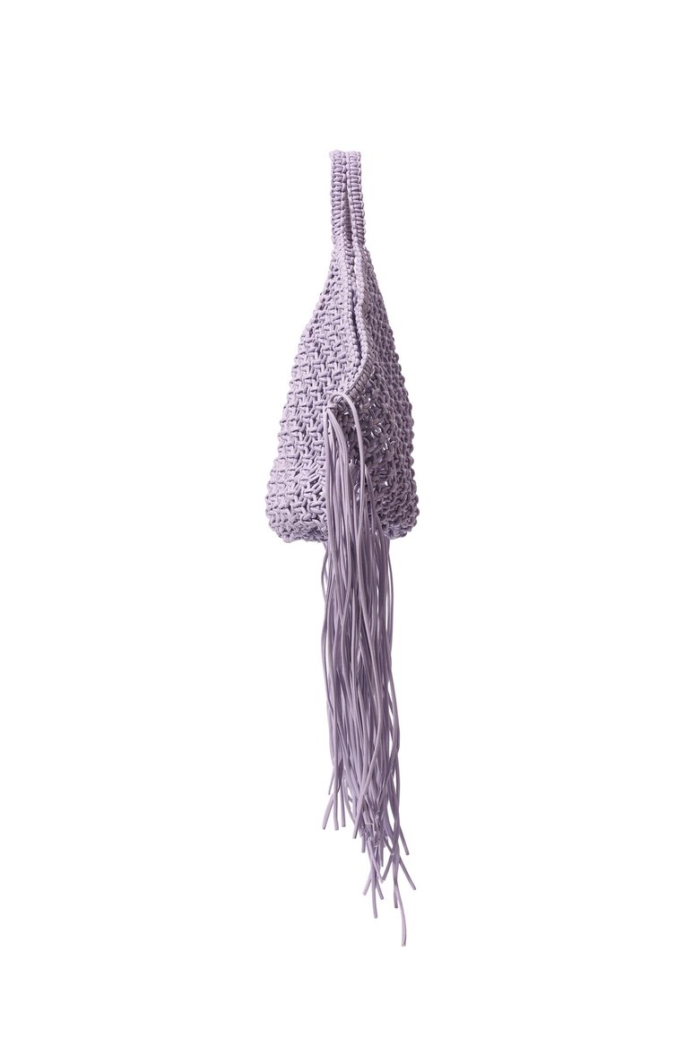 Женская сумка woven basket large YUZEFI сиреневого цвета, арт. YUZRS22-LW-033 | Фото 4 (Размер: large; Материал: Текстиль; Сумки-технически�е: Сумки top-handle; Региональные ограничения белый список (Axapta Mercury): Не проставлено)