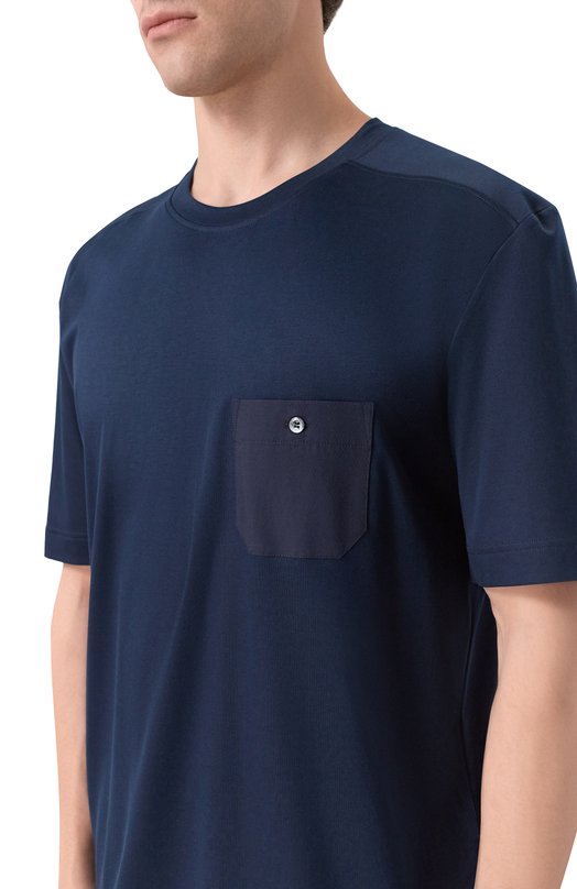 Футболка из хлопка и вискозы Zimmerli 8520-21091 Синий  8520-21091 Фото 5