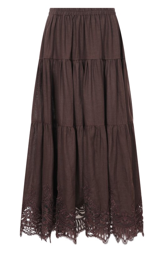 Юбка изо льня и вискозы Maurizio W04150781 Коричневый W04150781
