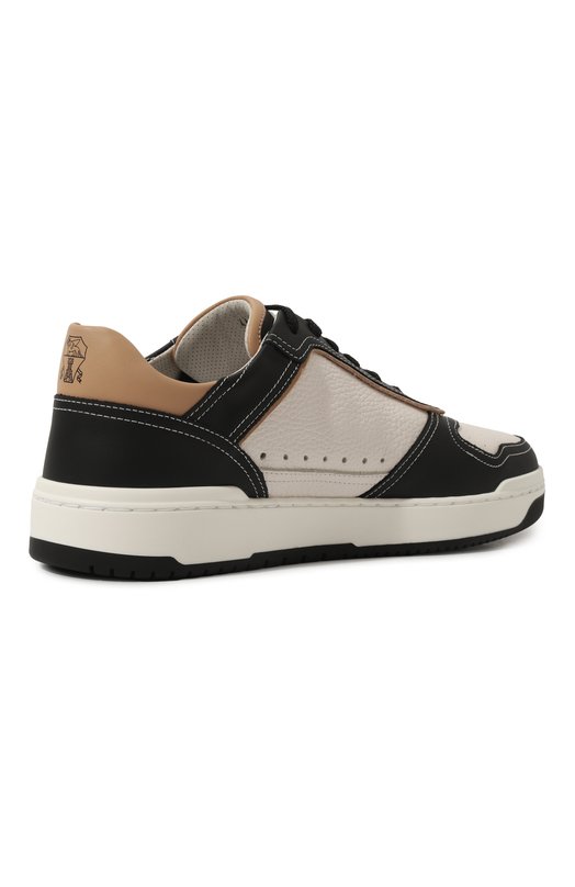 Кожаные кеды Brunello Cucinelli MZUAGB2317 Чёрно-белый  MZUAGB2317 Фото 5