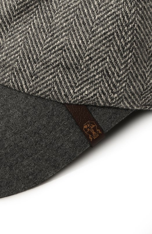 Бейсболка из шерсти и шелка Brunello Cucinelli MY4529939 Серый  MY4529939 Фото 4