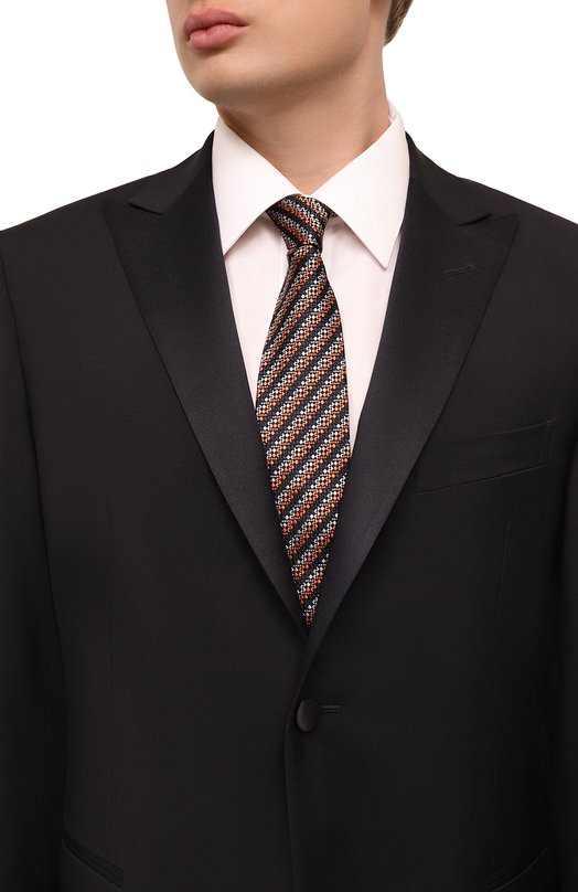 Шелковый галстук Zegna Z5D84TA5/1P8814 Оранжевый  Z5D84TA5/1P8814 Фото 2