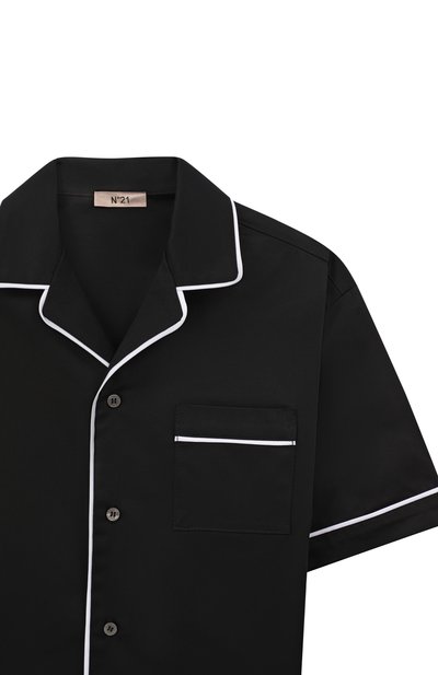 Хлопковая рубашка N21 черного цвета по цене 18650 руб., арт. N210AW/N0466, фото 3 Хлопковая рубашка N21, арт. N210AW/N0466, фото 3