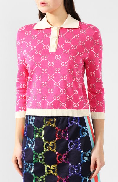 Хлопковое поло GUCCI, арт. 555024/XKAHV, фото 3