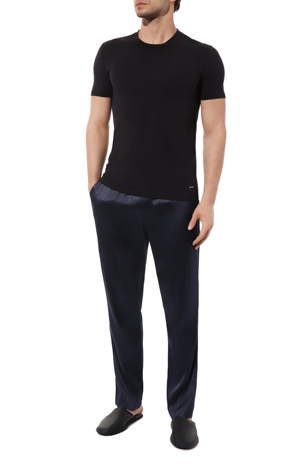 Хлопковая футболка ZEGNA темно-синего цвета по цене 13400 руб., арт. N3M201680, фото 2 Хлопковая футболка ZEGNA, арт. N3M201680, фото 2