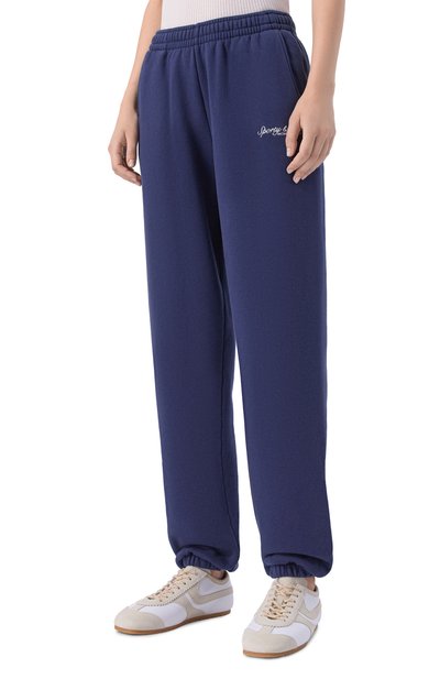Хлопковые джоггеры SPORTY AND RICH темно-синего цвета по цене 30750 руб., арт. PA07075325BL106, фото 3 Хлопковые джоггеры SPORTY AND RICH, арт. PA07075325BL106, фото 3