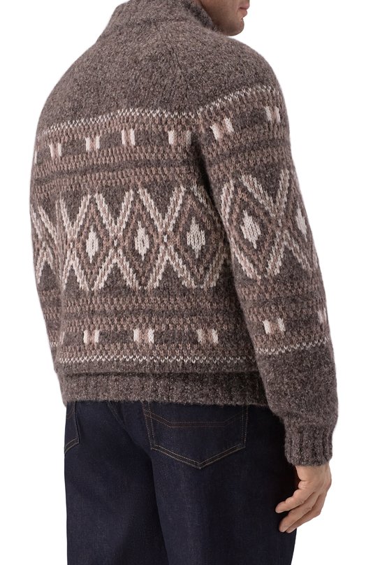 Шерстяной кардиган Brunello Cucinelli M2B301706 Коричневый  M2B301706 Фото 4