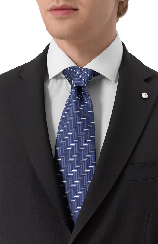 Шелковый галстук Brioni O62H00-PC440 Синий  O62H00-PC440 Фото 2