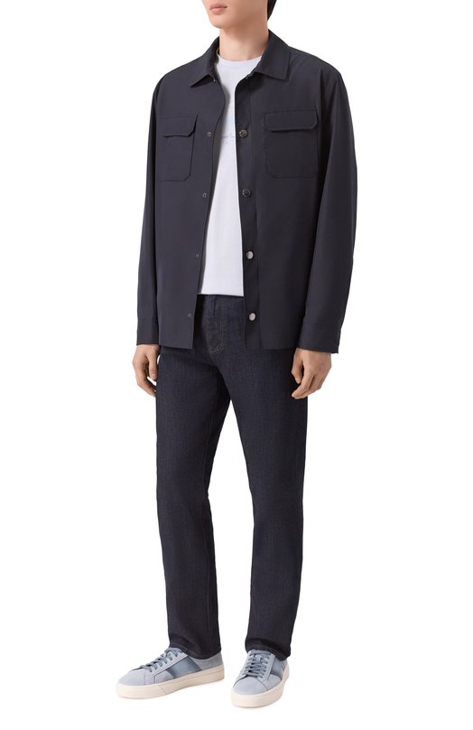 Замшевые кеды Gloria Santoni MBGG21964PNNCFCT Голубой  MBGG21964PNNCFCT Фото 2