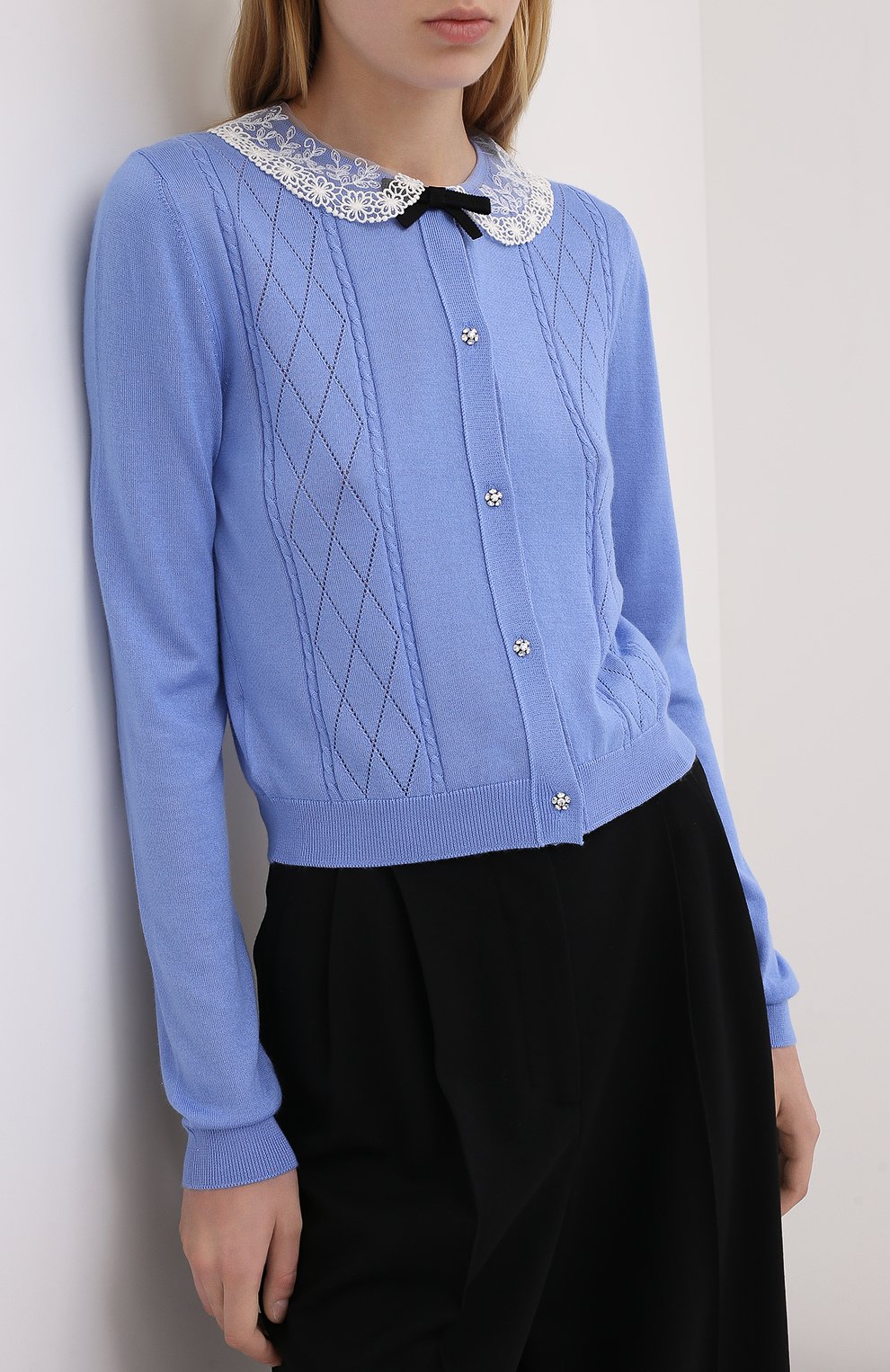 Кардиган из кашемира и шелка MIU MIU, арт. MMF202-1V81-F0013, фото 3