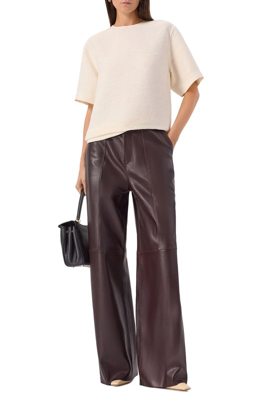 Кожаные брюки Petar Petrov F25LP2/NAPPA Коричневый  F25LP2/NAPPA Фото 2