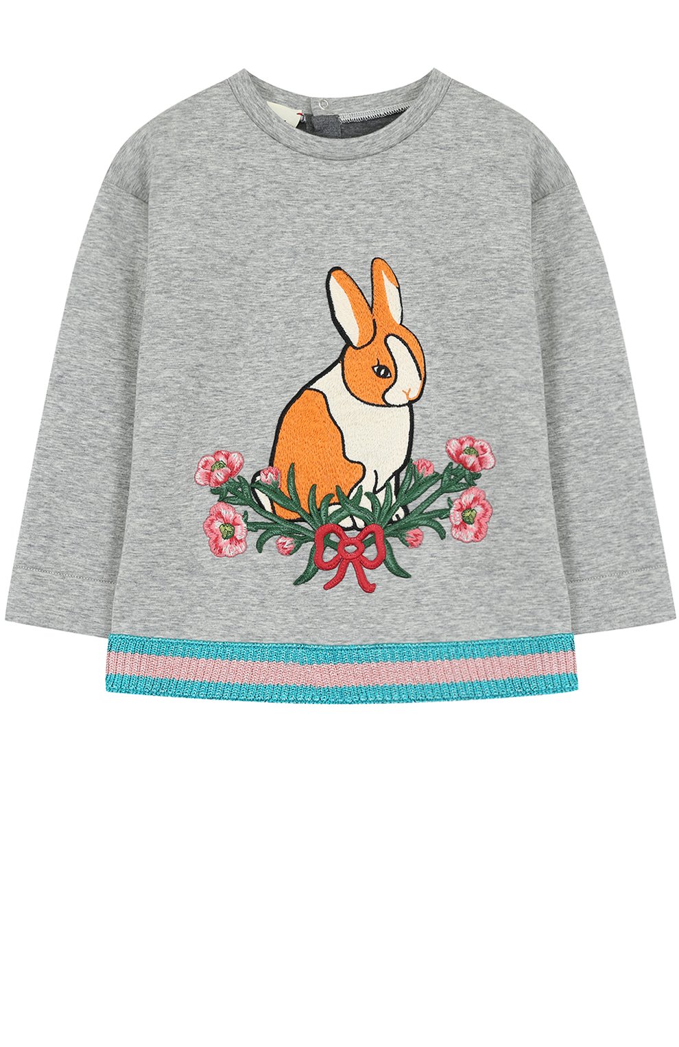 Хлопковая толстовка с контрастной отделкой и вышивкой GUCCI, арт. 478370/X9A91, фото 1