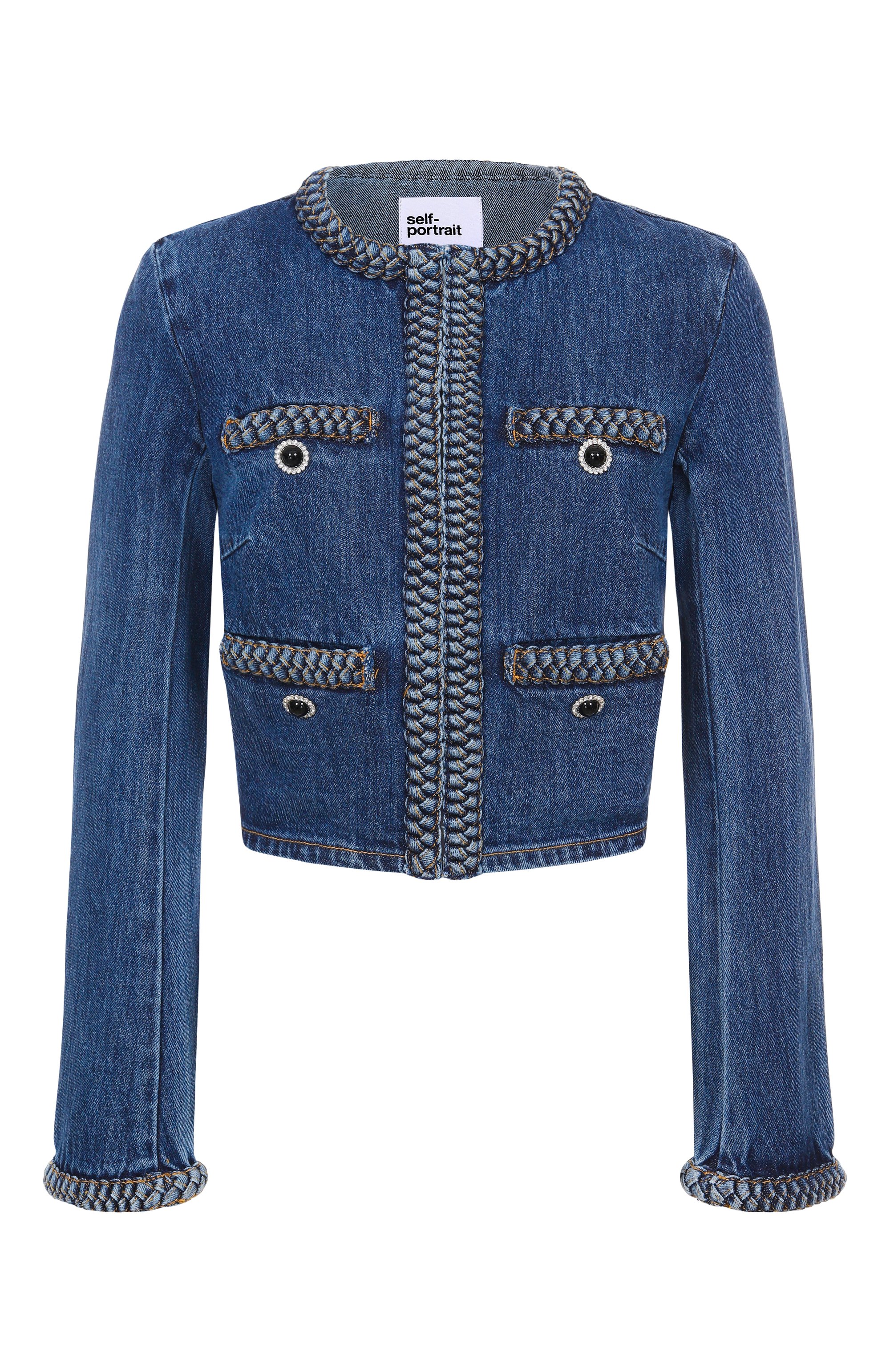 Джинсовый жакет SELF-PORTRAIT, арт. AW25814JBL, фото 1