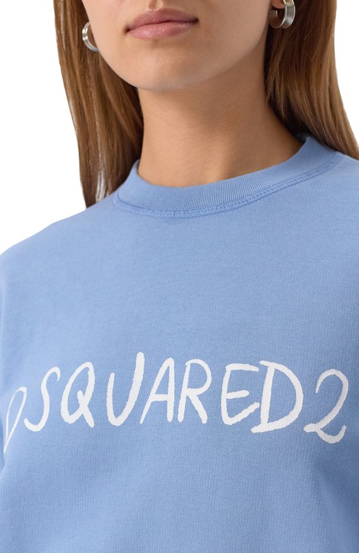 Хлопковый свитшот Dsquared2 S72GU0495/S25539 Голубой  S72GU0495/S25539 Фото 5