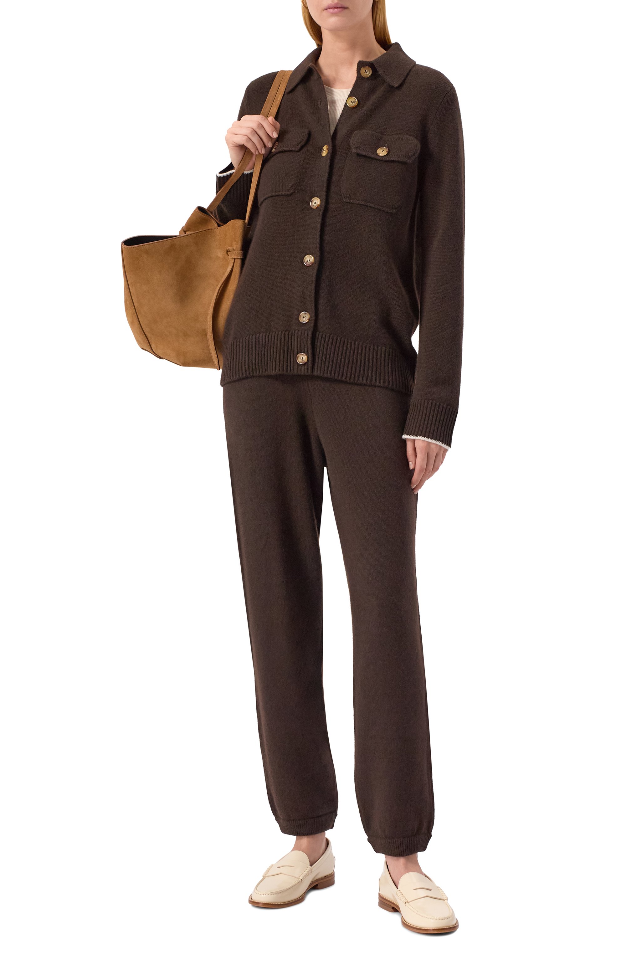 Кашемировый кардиган ARCH4 коричневого цвета по цене 82500 руб., арт. KNCD23241B, фото 2 Кашемировый кардиган ARCH4, арт. KNCD23241B, фото 2