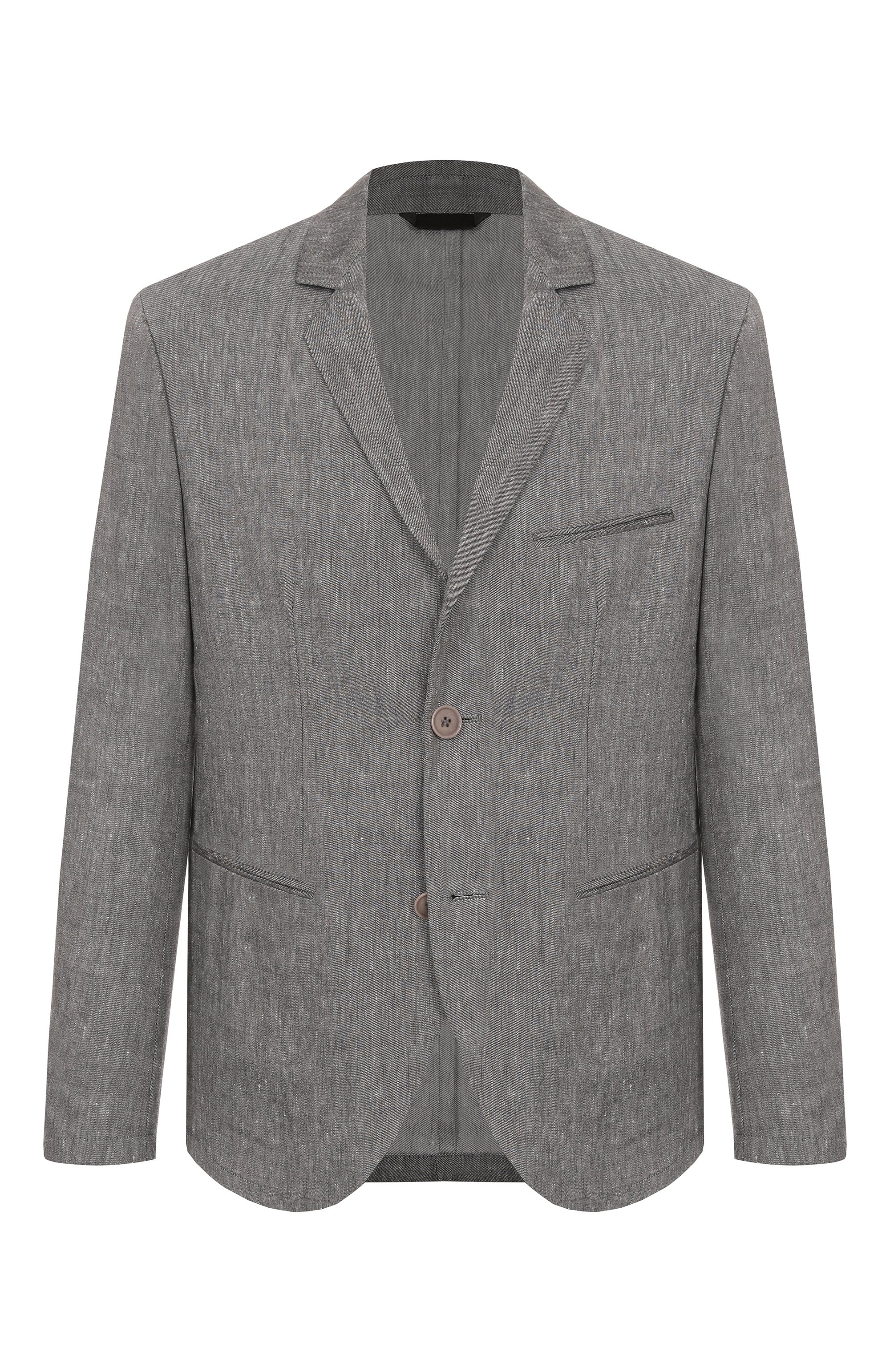 Пиджак изо льна и шерсти GIORGIO ARMANI серого цвета по цене 231500 руб., арт. GM001564/TE14457, фото 1 Пиджак изо льна и шерсти GIORGIO ARMANI, арт. GM001564/TE14457, фото 1
