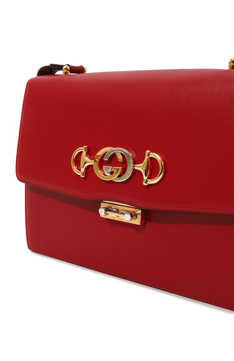 Женская сумка zumi small GUCCI красного цвета, арт. 576388 05J0X | Фото 3 (Материал: Натуральная кожа; Сумки-технические: Сумки через плечо)