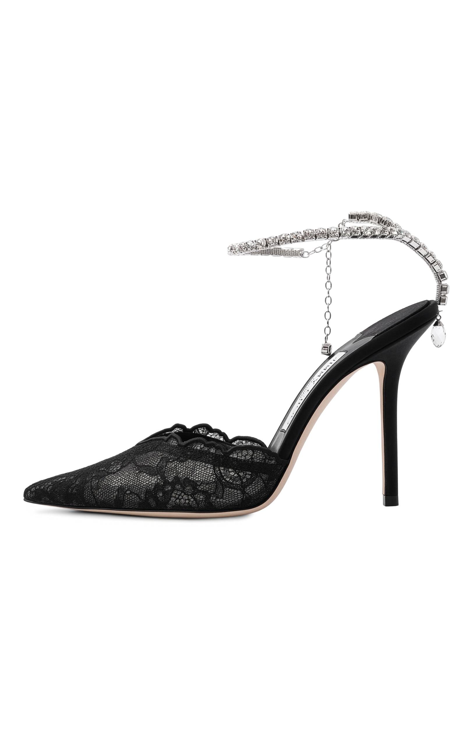 Текстильные туфли saeda 100 JIMMY CHOO черного цвета по цене 152000 руб., арт. SAEDA100GQV, фото 4 Текстильные туфли saeda 100 JIMMY CHOO, арт. SAEDA100GQV, фото 4