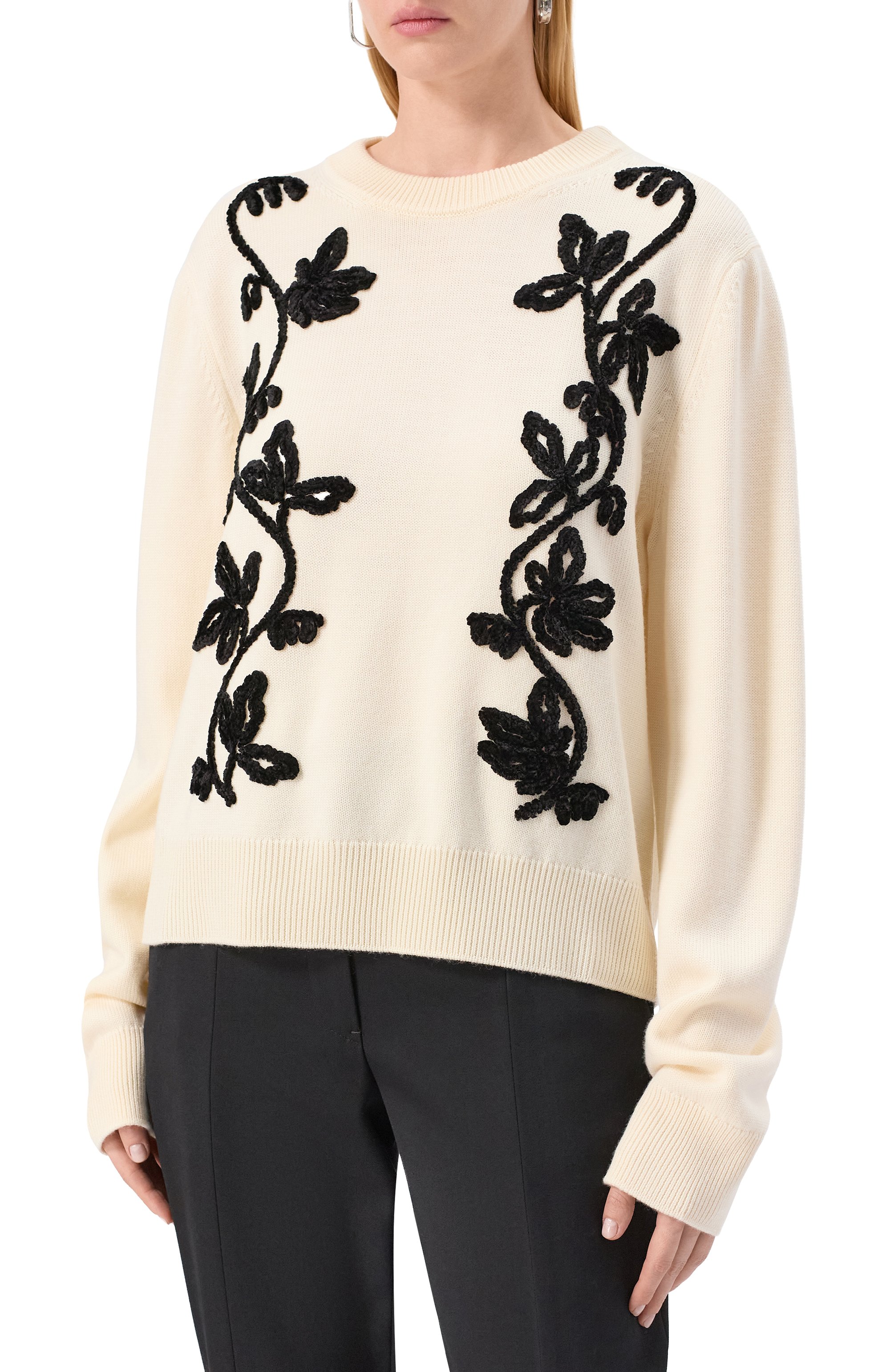 Шерстяной пуловер JIL SANDER кремового цвета по цене 198500 руб., арт. J02GP0220/J14802, фото 3 Шерстяной пуловер JIL SANDER, арт. J02GP0220/J14802, фото 3