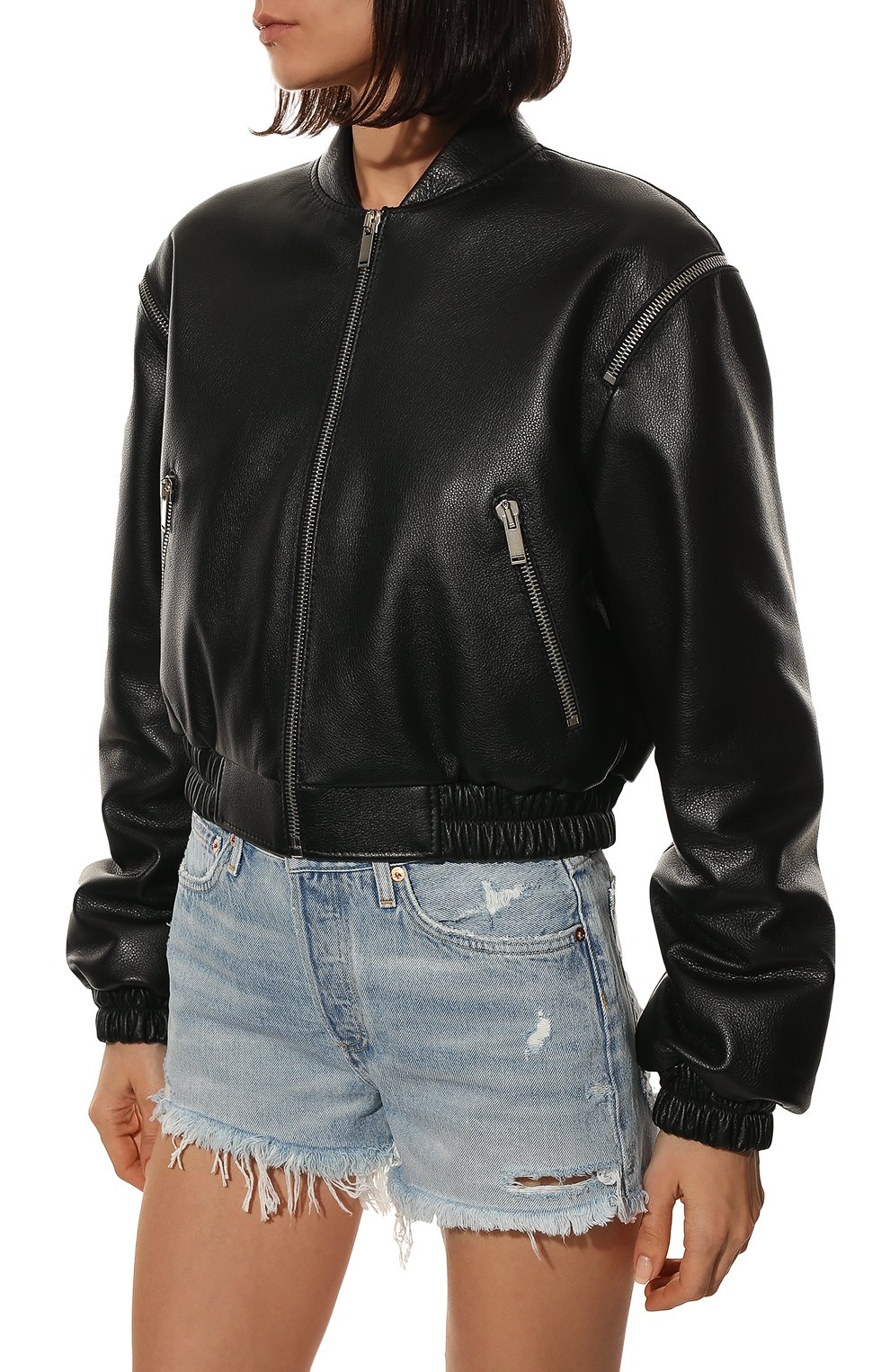 Кожаный бомбер YULIAWAVE, арт. 1A2LT01100567BLCM, фото 3