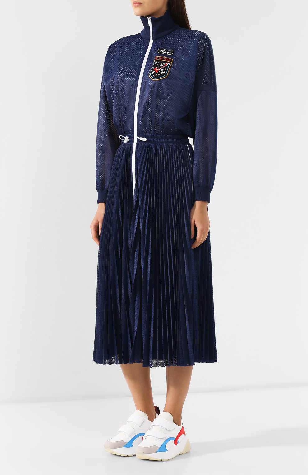 Перфорированное платье REDVALENTINO темно-синего цвета по цене 69100 руб., арт. RR3MJ00F/YFU, фото 3 Перфорированное платье REDVALENTINO, арт. RR3MJ00F/YFU, фото 3