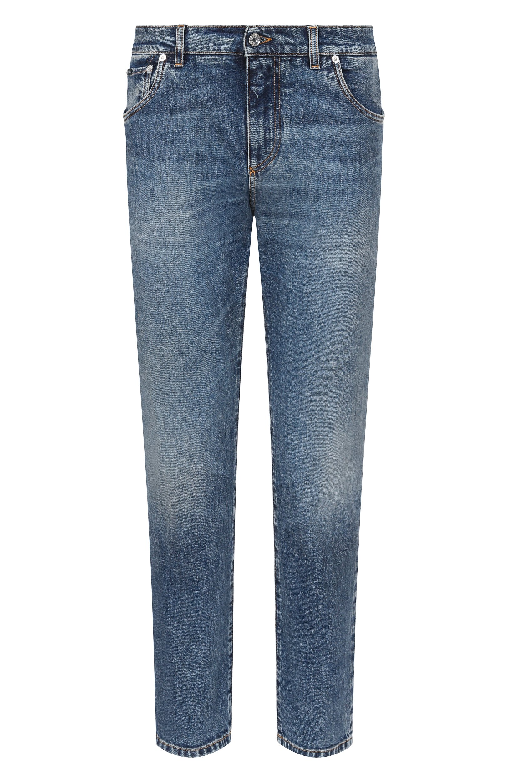 Джинсы slim DOLCE & GABBANA синего цвета по цене 89950 руб., арт. GY07CD/G8PK5, фото 1 Джинсы slim DOLCE & GABBANA, арт. GY07CD/G8PK5, фото 1