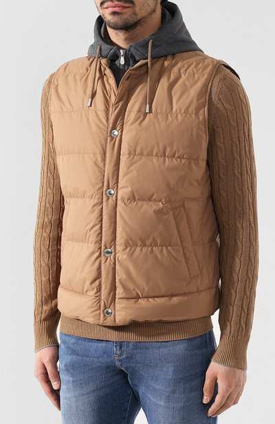 Пуховый жилет BRUNELLO CUCINELLI бежевого цвета по цене 335000 руб., арт. MM4593881G, фото 3 Пуховый жилет BRUNELLO CUCINELLI, арт. MM4593881G, фото 3