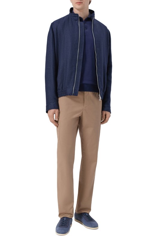 Кеды из нубука Brunello Cucinelli MZUIEDD337 Синий  MZUIEDD337 Фото 2