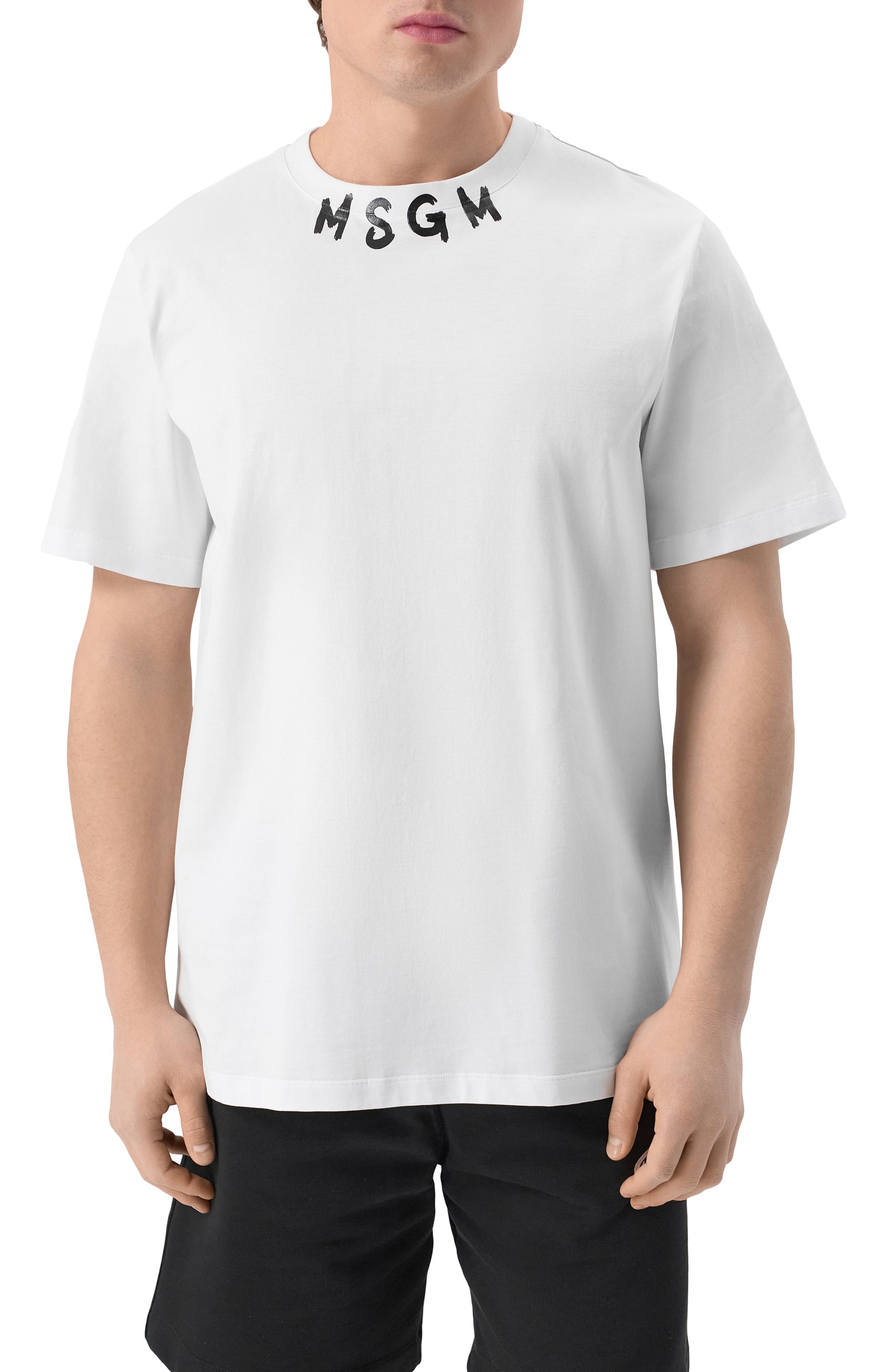 Хлопковая футболка MSGM белого цвета по цене 11300 руб., арт. 3840MM102/257002, фото 3 Хлопковая футболка MSGM, арт. 3840MM102/257002, фото 3
