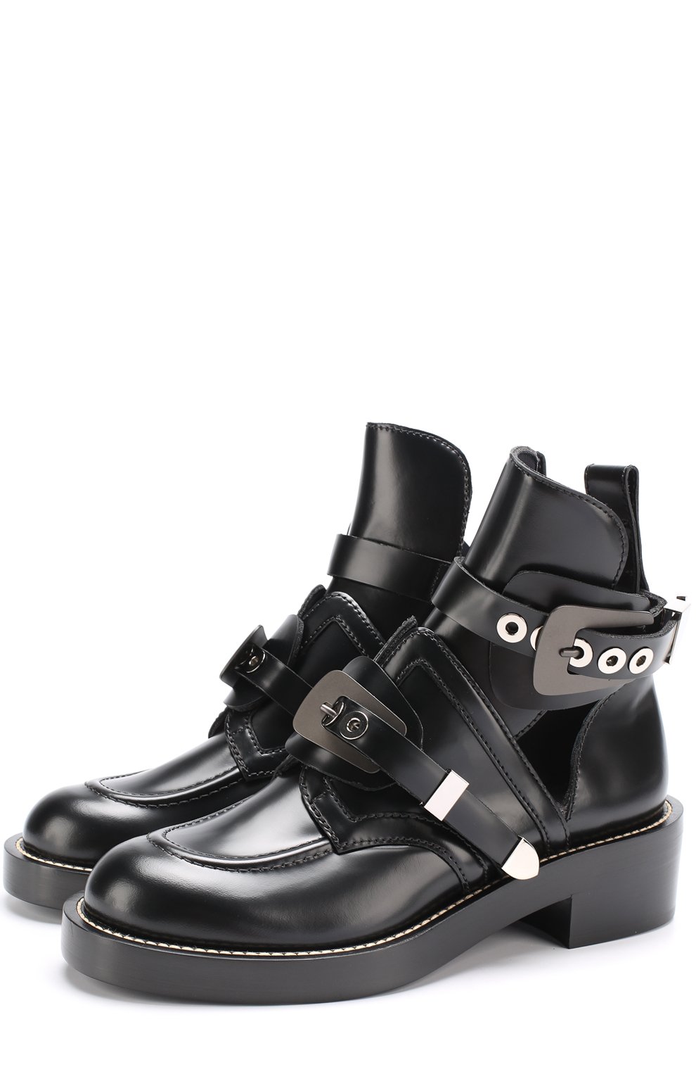 Кожаные ботинки creepers с ремешками BALENCIAGA, арт. 477196/WART0, фото 1