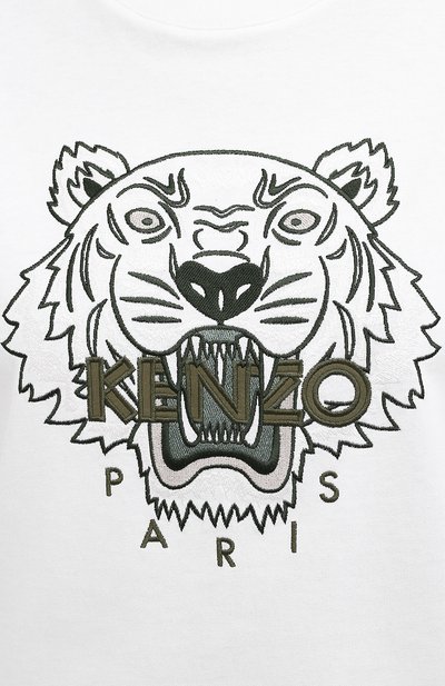 Хлопковая футболка KENZO белого цвета по цене 13350 руб., арт. FB52TS9124YE, фото 5 Хлопковая футболка KENZO, арт. FB52TS9124YE, фото 5