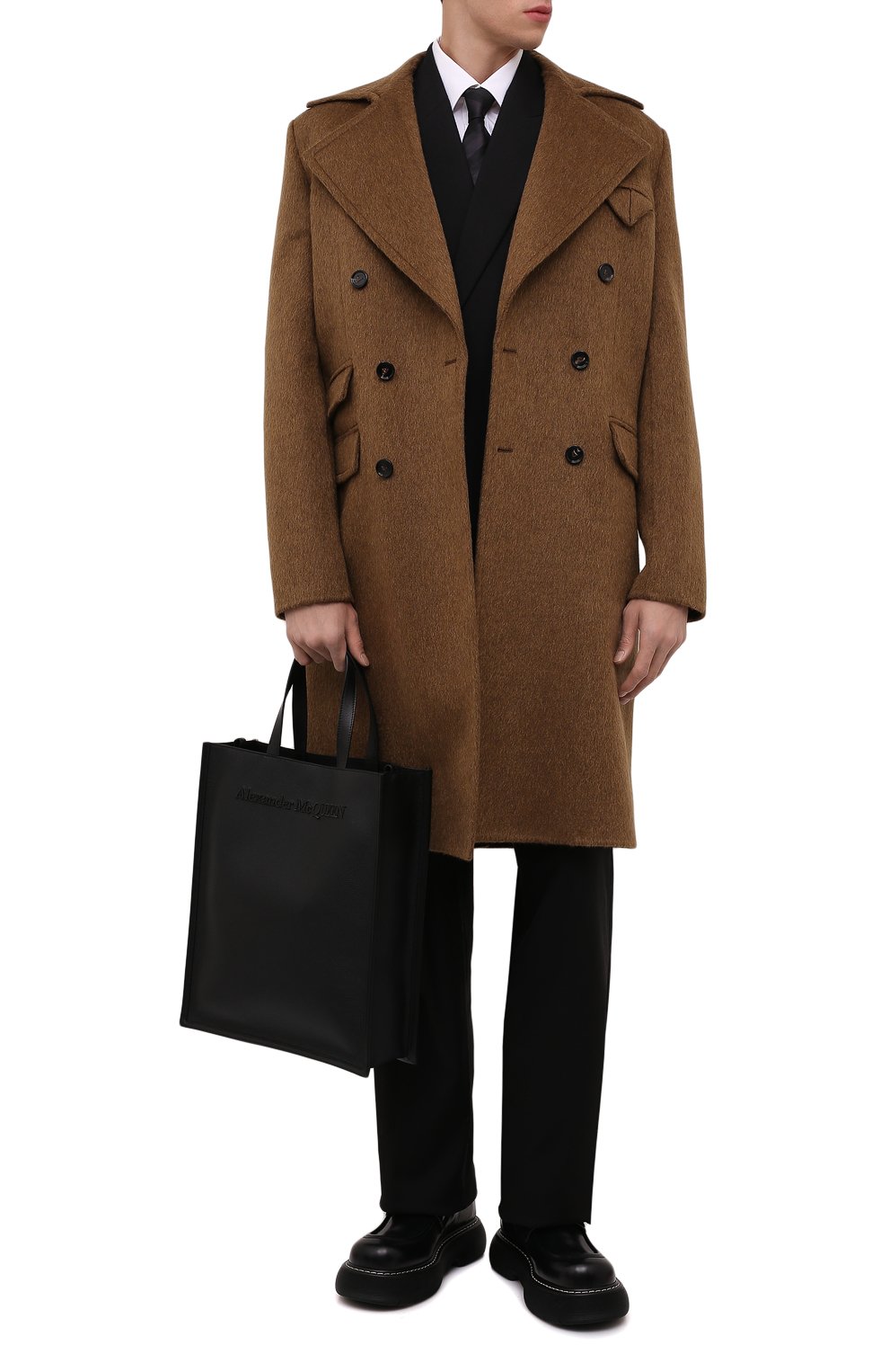 Кожаная сумка-шопер north south ALEXANDER MCQUEEN черного цвета по цене 156500 руб., арт. 668591/1AAET, фото 3 Кожаная сумка-шопер north south ALEXANDER MCQUEEN, арт. 668591/1AAET, фото 3