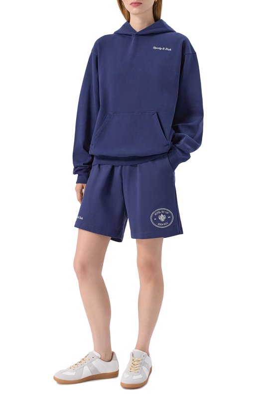 Хлопковое худи Sporty and Rich ST06760666BL106 Синий  ST06760666BL106 Фото 2