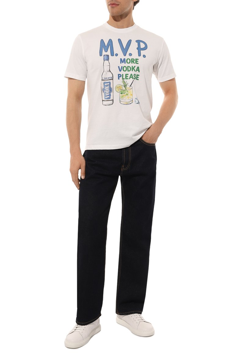 Мужская хлопковая футболка MC2 SAINT BARTH белого цвета, арт. STBM TSHIRT MAN/TSHM001/02203B | Фото 2 (Длина (для топов): Стандартные; Материал внешний: Хлопок; Рукава: Короткие; Принт: С принтом; Стили: Кэжуэл; Кросс-КТ: Пляж, Джерси; Мужское Кросс-КТ: Футболка-одежда)