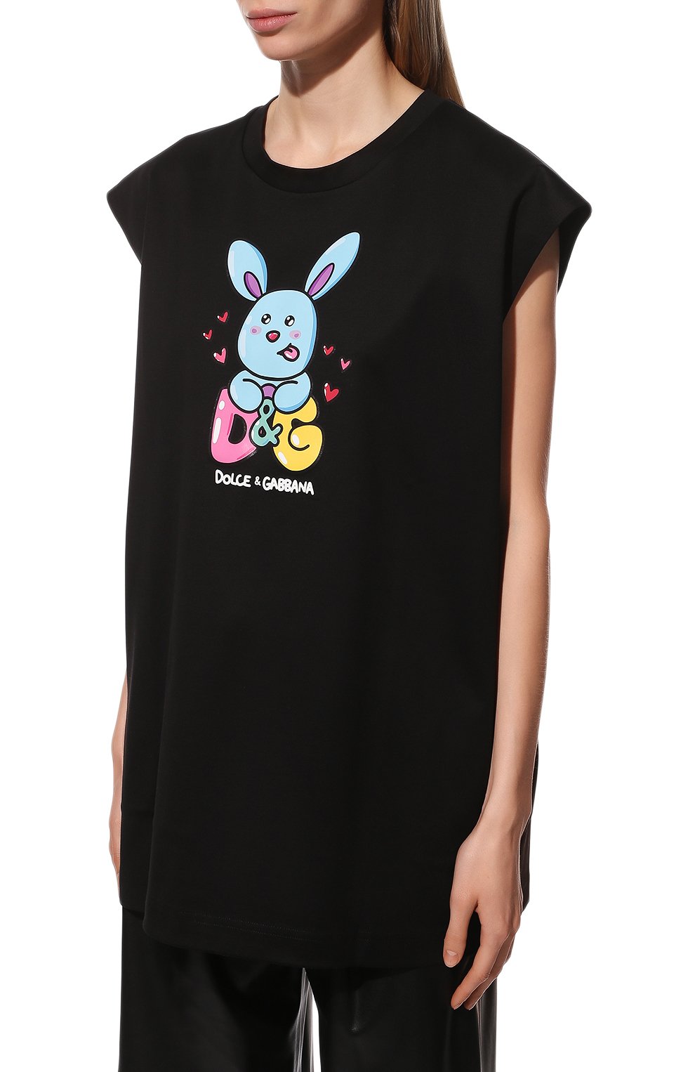 Хлопковая футболка DOLCE & GABBANA черного цвета по цене 65200 руб., арт. F8S85T/HU7H8, фото 3 Хлопковая футболка DOLCE & GABBANA, арт. F8S85T/HU7H8, фото 3