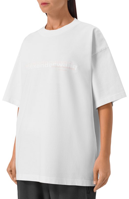 Хлопковая футболка Alexander Wang UCC3251847 Белый  UCC3251847 Фото 3
